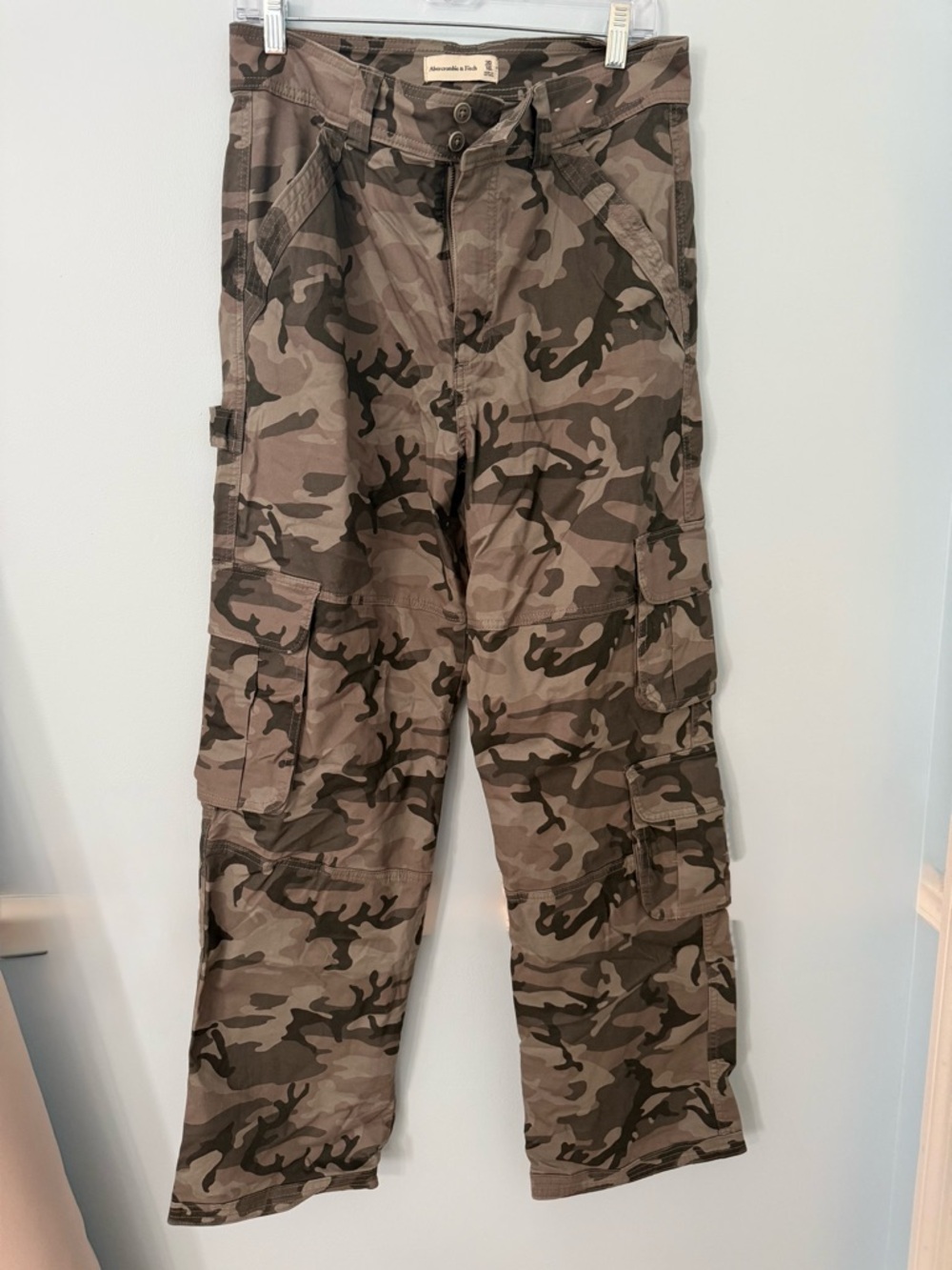Abercrombie & Fitch Grey/Black Camo Cargo Jeans